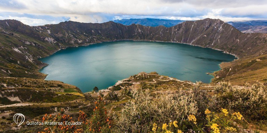 Quilotoa kratersø i Ecuador